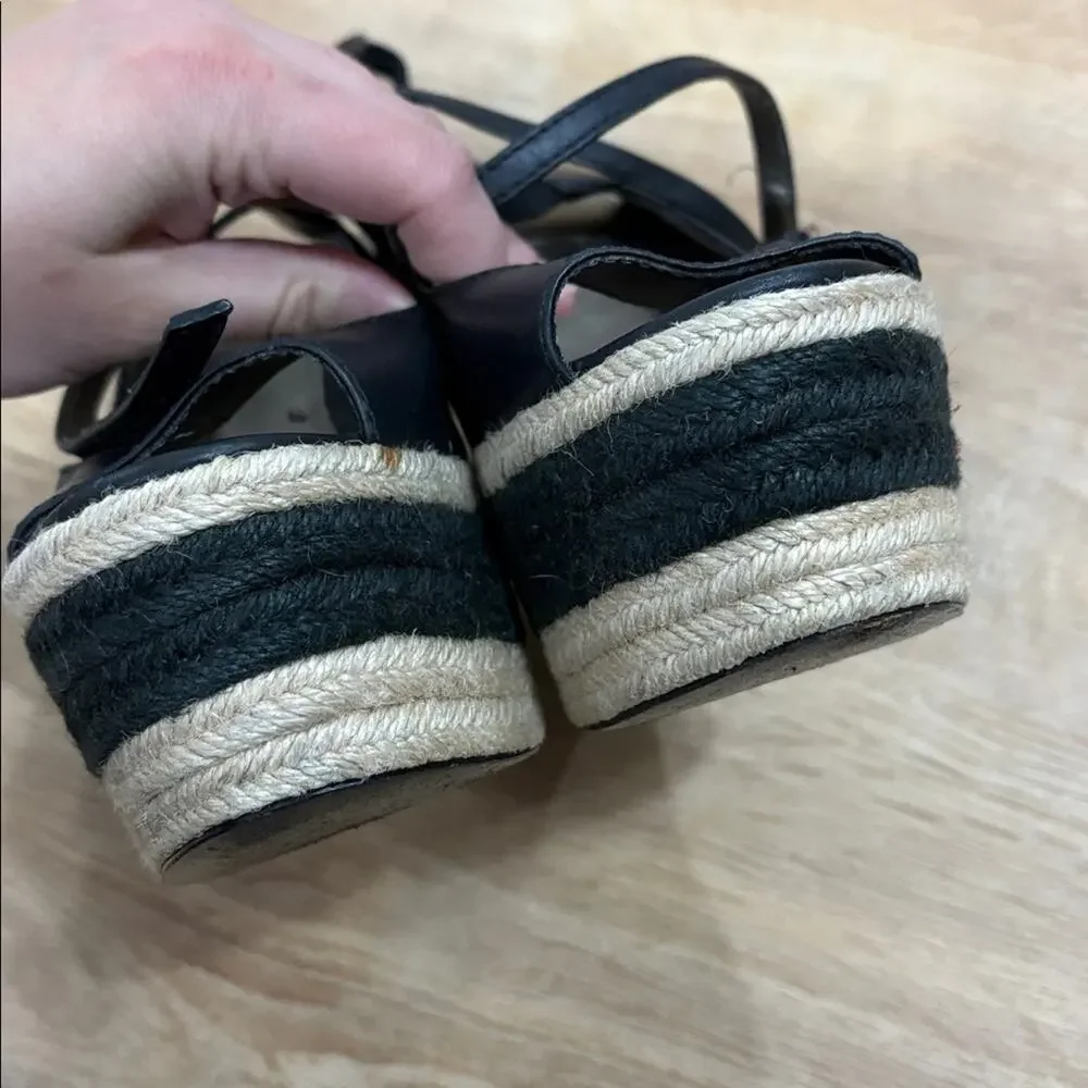 Pelle Moda wedge espadrilles platform peep toe heels